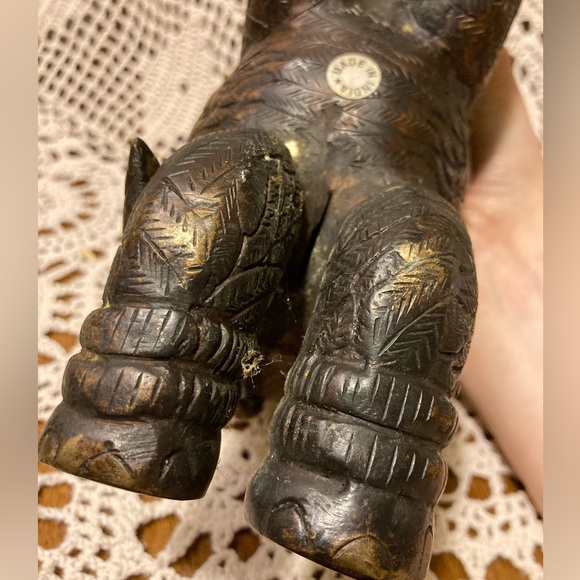 Ornate Brass Elephant - Heavy, Made in India - Picture 7 of 13